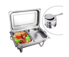 YIYIBY Speisewärmer Chafing Dish Warmhaltebehälter Edelstahl Buffet-Set für Catering Buffet Party 7.5L (1 Stück)