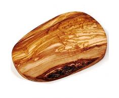 das Olivenholzbrett Schneidebrett, Brotzeitbrett, Frühstücksbrett im Naturschnitt 35cm