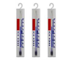 Lantelme 3 Stück Kühlschrankthermometer Set Gefrierschrank Eisschrank Kühl Thermometer Analog Haken + / - 40 °C 4883