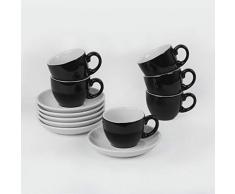 Holst Porzellan PA 150 O S FA2 Espressotassen Set 12-tlg. Palermo black & white, weiß/schwarz, 12 x 12 x 6.5 cm