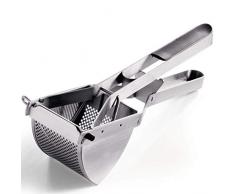 Hochwertige Kartoffelpresse aus Edelstahl, Griffe mit Kunststoffeinlage, großes Fassungsvermögen, Gastronomie-Qualität