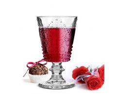 Sendez 6 Weingläser mit Relief 280ml auf Fuß Rotweingläser Weißweingläser Saftgläser Trinkgläser