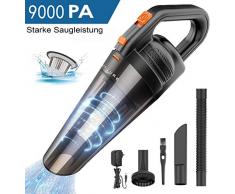 Handstaubsauger, HONiTURE Akku Handsauger Kabellos 9000PA (Nass Trocken Zyklon Staubsauger Beutellos, 130W 2600mAh Li-ion Akku, Mit LED Taschenlampe) Akkusauger fuer Auto Tierhaare Flüssigkeit