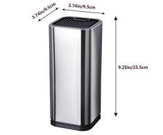 Volwco Messerblockhalter aus Edelstahl, große Kapazität, quadratisch, Messer Schere Organizer mit 14 Schlitzen und Abflussdesign – Must-Have für Zuhause, Restaurant, Küche