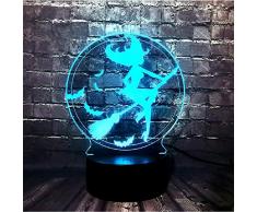 Neujahr Und Weihnachten Geburtstag 3D Nachtlicht Tischlampe Cute Cartoon Acryl 3D Visual Magic Fairy Rid Besen 7 Farbwechsel Led Dekor Zimmer Nachtlicht Urlaub Kinder Weihnachtsgeschenk