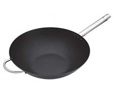 Master Class Induktionstauglicher großer Professional Carbonstahl-Antihaft-Wok, Stahl, Schwarz, 35.5 cm