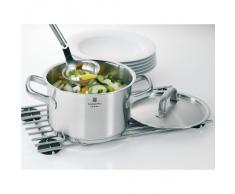 WMF Gourmet Plus Kochtopf, hoch 16cm, Metalldeckel, Fleischtopf 1,9l, Cromargan Edelstahl mattiert, Innenskalierung, Dampföffnung, Topf Induktion, unbeschichtet