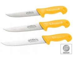 Löffler Schneidewaren Co. Steakmesser: 3er-Set Solinger Edelstahl-Metzgermesser, 6, 7 & 8 Zoll (Schlachter Messer)