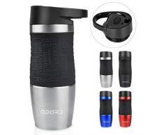 Opard Thermobecher 350ml- Travel Mug- Kaffeebecher to go Thermo- Edelstahl Trinkbecher- Coffee to go Becher- auslaufsicher Autobecher für Heiße und Kalte