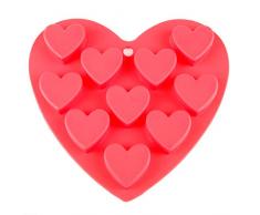 mixed24 Mini Herz Silikon Backform Pralinenform Eiswürfel Förmchen Herzchen Schokoladenform (Miniherzform)