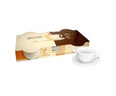 Könitz Coffee Bar Cappuccino Set, 8-TLG, Cappuccinotasse mit Untertasse, Tasse, Porzellan, Weiß, 250ml, 1750040001