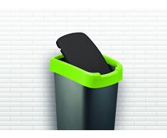 Rotho Twist Mülleimer, Kunststoff (PP), schwarz / anthrazit, 50 Liter (40,1 x 29,8 x 60,2 cm)