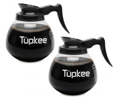 Glas-Kaffeekanne Ersatzkaraffe – bruchfest kommerzielle Restaurant-Dekanterkaraffe – 64 oz 12 Tasse, 2 schwarze Griffe, 2 Stück, kompatibel mit Wilbur Curtis, Bloomfield, Bunn Kaffeekanne