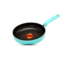 SJY Antihaft-Bratpfanne, Antihaftbeschichtung Induktionstopf aus Edelstahl, Haushaltsomelettsteak Antihaft-Bratpfanne, Induktionsherd-Gasherd-Pass,Blau