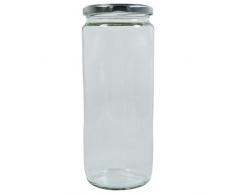 mikken 4er Set Vorratsglas 1,1 Liter mit Schraubverschluss, Einmachglas, Glasdose inkl. Beschriftungsetiketten