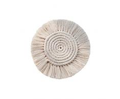 Rey Label Boho-Style Handmade Makramee Untersetzer aus Baumwolle, cremeweiß