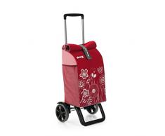 Gimi Trolley Rolling, Einkaufstrolley, Thermotasche, rot, 50 l Volumen, 30 kg Tragekraft, Teleskop