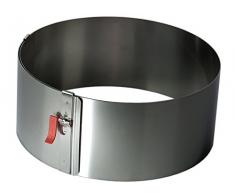 Lares - Kuchenring/Tortenring mit Klemmhebel - 18-30cm Ø, H: 10cm - Federbandstahl, stufenlos verstellbar - Made in Germany