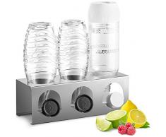 ecooe Abtropfhalter aus Edelstahl Abtropfständer für SodaStream und Emil Flaschen Platz Für 3 Flaschen und 3 Deckel Spülmaschinenfest