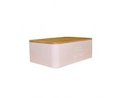 DRULINE Brotkasten Metall | Bambusdeckel | Schneidebrett | Brotbox | Brotkiste | Brot | Aufbewahrungsbox | Brotkorb | Brotbehälter | Brotkiste | Frischhaltebox | Küche | Büro | Picknick | Hochwertig verarbeitetes Metallblech