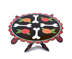 WHRP-decoration Girlande Deko Tag Der Toten Hartpappe Kuchenblech Schwarz Ringelblumenmuster Papier Basteln Halloween Party Home Decor