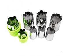 OnUpgo Gemüse Ausstechformen Set verschieden Formen – Plätzchenschneider, Käse Schneider, Stempel für Kinder, Geformte Lebensmittel (groß & klein) Niedliche ausschnitte möglich