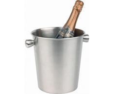 APS 36021 Wein- / Sektkühler Ø 20cm, H: 20,5cm, Edelstahl, matt poliert, Hohlgriffe Fuß Ø : 15cm 4 Liter