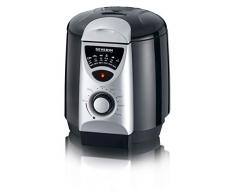 SEVERIN FR 2408 2-in-1 Mini-Fritteuse, Fritteuse/Fondue (840 W, Inkl. 6 Fondue-Gabeln, 200 g Frittiermenge) Silber/schwarz