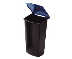 HAN 1843-14, Abfalleinsatz MONDO mit Deckel, Schick und Praktisch, Für die perfekte Abfalltrennung, 3 Liter, schwarz-blau