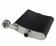 Zippo Herren Leder Flachmann Geldbörse Schwarz (Schwarz)