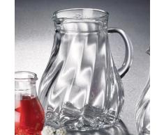 Stölzle Oberglas Salzburg Karaffe Wasserkrug Weinkrug Spiraloptik 1l, 1 Stück, spülmaschinenfest, hochwertige Qualität