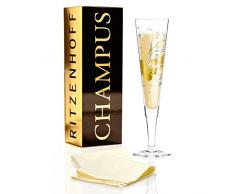 Ritzenhoff Champus Champagnerglas, Kristallglas, Gold, Platin, 7 cm