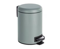 WENKO 22148100 Kosmetik Treteimer Leman, Kosmetikeimer, Mülleimer Fassungsvermögen: 3 l, Stahl, 17 x 25 x 22,5 cm, grau
