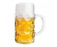 Van Well Maßkrug 1 Liter geeicht | großer Bierkrug mit Henkel | Bierglas spülmaschinenfest perfekt geeignet für Gastronomie