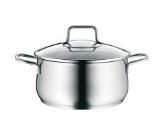 WMF Brilliant Topfset 4-teilig, Cromargan Edelstahl poliert, Töpfe mit Glasdeckel, Induktionstöpfe, Topf Induktion, unbeschichtet