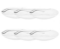 6er Set Essteller tief Silver Night 20,5cm