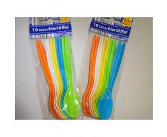 ka 20x Bunte Eierlöffel Kunststoff Plastik Besteck Honig Löffel Teelöffel im Set Mehrweg