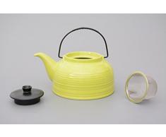 Teekanne/Kanne Nelly 1,5l grün/schwarz mit Stahlsieb (Kanne grün, Deckel schwarz)