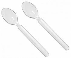 Kaffeelöffel, PS, 12,8 cm, glasklar-satiniert, Premium, 50 Stück