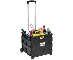 TecTake Einkaufswagen bis 35 kg Einkaufstrolley klappbar | Totalmaße: 45 x 37,5 x 45-97 cm | ABS Kunststoff & Aluminium