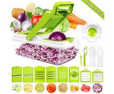 Gemüseschneider Gemüsehobel, DA Heng 9 in 1 Vielseitiger Gemüsehobel Kartoffelschneider Obstschneider, Handschutz, Frischhaltedose - Schneider für Tomaten, Zwiebeln, Käse, Gurken usw