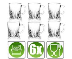 Melody Glastassenset MOD2 kristall 6er-Set Teegläser Kaffetasse Tasse Glas Trinkglas Set #3015