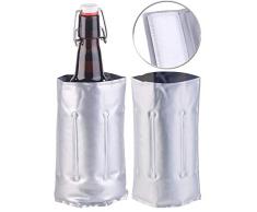 infactory Kühlmanschette Wein: 2er-Set Flaschenkühler, für Ø 75-80 mm, Kühl- & Wärme-Gel (Flaschen-Kühlmanschette)