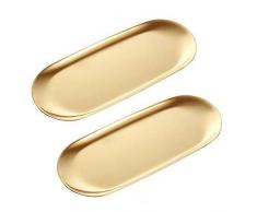 ANZOME 2 stück goldene platte serviertabletts buffet platte - oval medium Gold