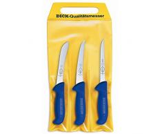 Messer Set Metzger 3 teilig 15 cm Klinge Grifffarbe blau Friedr. Dick ErgoGrip