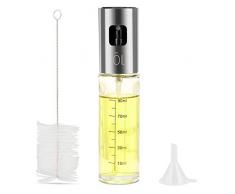 Vegena Öl Sprüher, Ölsprüher Essig und Öl Spender Flasche Oil Spray Bottle Sprayer Dispenser Sprühflasche Glas für BBQ Grillen Brot Backen Braten Pasta Salate Küche Kochen (100ML)