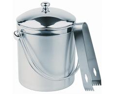 APS Eiseimer-Set mit Eiszange, Edelstahl, Silber, 28 x 28 x 30 cm