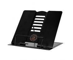 Metall Buchstütze Ergonomische Buchständer Schwarz Kochbuchhalter Tablets Bücher Ständer Halter Leseständer mit verstellbarer Neigung für Arbeitszimmer Küche Kinderzimmer Tablethalter Buchaufsteller
