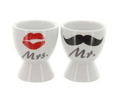 MIK Funshopping Eierbecher 2er Set MR. & MRS. aus Porzellan