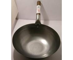 Wok - Karbonstahl - 35,5cm - flacher Boden